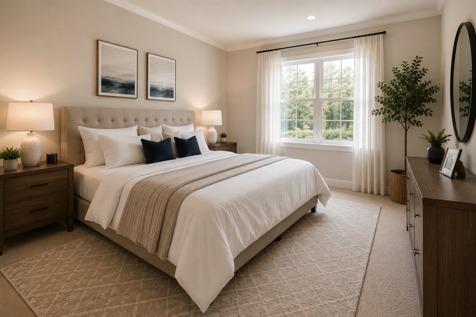 Clean modern bedroom